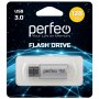 Флешка USB  128GB 3.0 Perfeo C14 Silver metal series