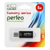 Флешка USB  8GB 2.0 Perfeo E01 economy series Black