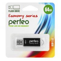 Флешка USB 64GB 2.0 Perfeo E01 economy series Black