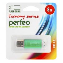 Флешка USB  8GB 2.0 Perfeo E01 economy series Green