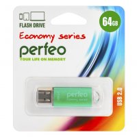 Флешка USB 64GB 2.0 Perfeo E01 economy series Green