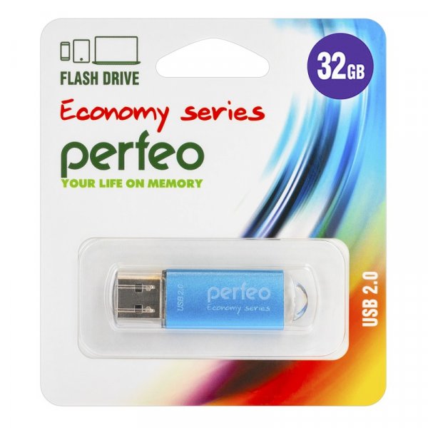 Флешка USB 32GB 2.0 Perfeo E01 economy series Blue