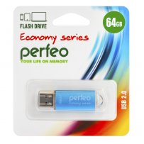 Флешка USB 64GB 2.0 Perfeo E01 economy series Blue