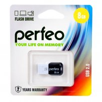 Флешка USB  8GB 2.0 Perfeo M02 White