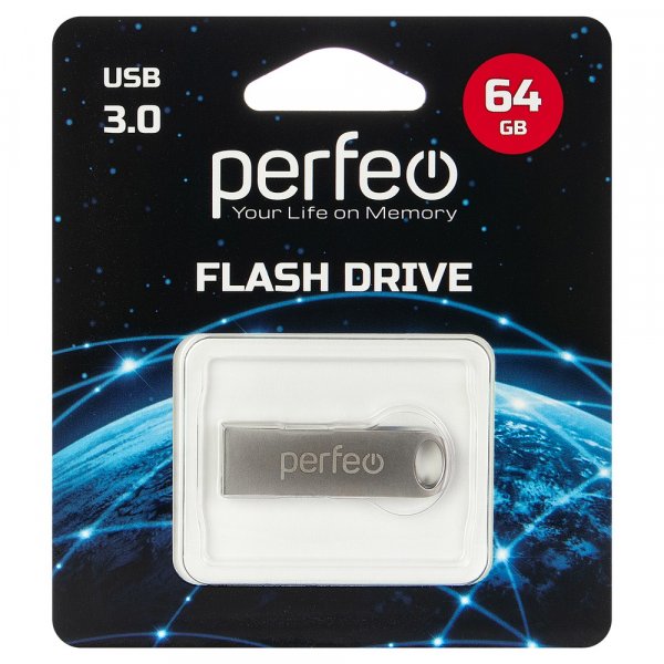 Флешка USB 64GB 3.0 Perfeo M08 Metal Series