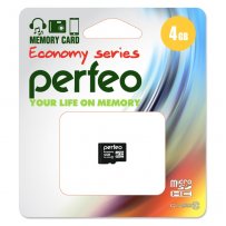 Карта памяти   4GB microSDHC class 10 Perfeo High-Capacity economy series без адаптера