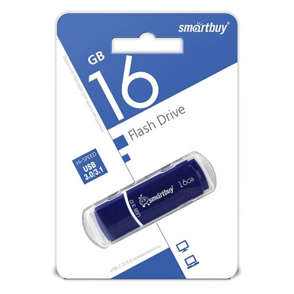Флешка USB 16GB 3.0 SmartBuy Crown Blue