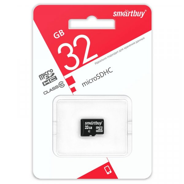 Карта памяти  32GB microSDHC class 10 SmartBuy без адаптера LE
