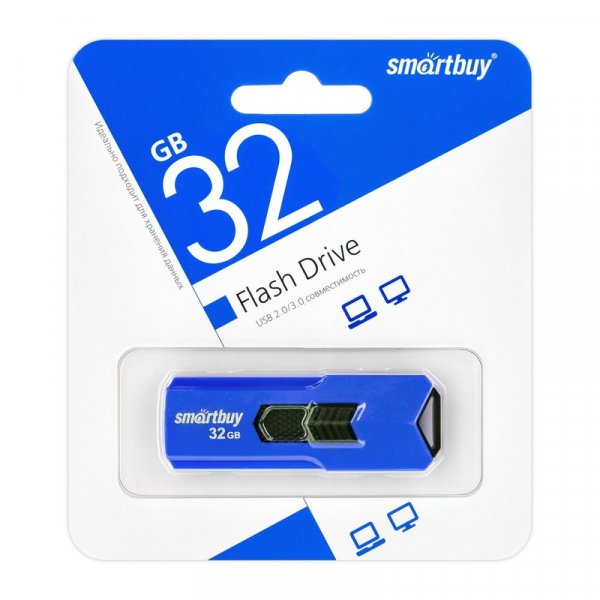Флешка USB 32GB 2.0 SmartBuy STREAM Blue