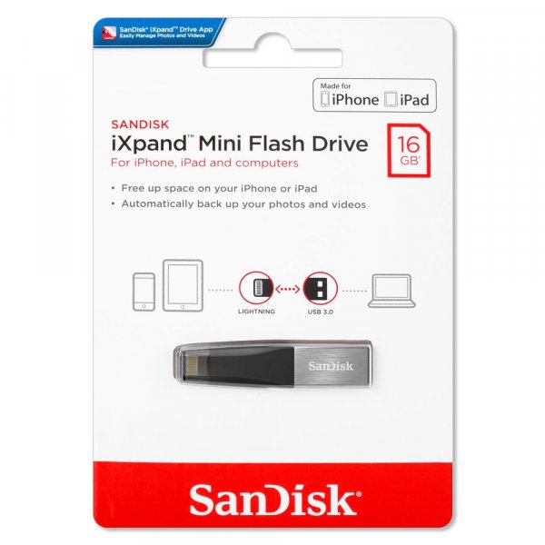 Флешка USB 16GB 3.0 SanDisk iXpand Mini (для iPhone and iPad)