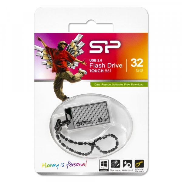 Флешка USB 32GB 2.0 Silicon Power Touch 851 Silver