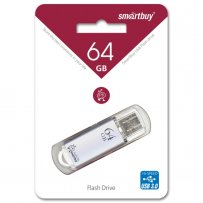 Флешка USB 64GB 3.0 SmartBuy V-Cut Silver