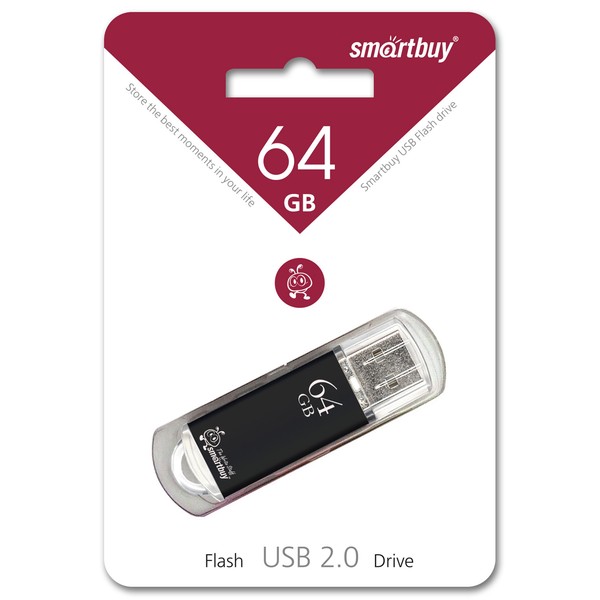 Флешка USB 64GB 2.0 SmartBuy V-Cut Black