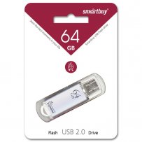 Флешка USB 64GB 2.0 SmartBuy V-Cut Silver