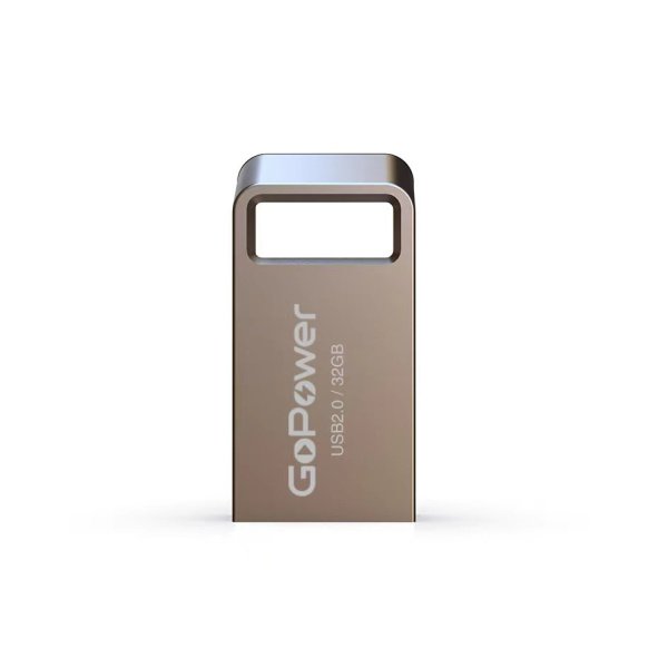 Флешка USB 32GB 2.0 GoPower MINI металл серебряный (1/50/1000)