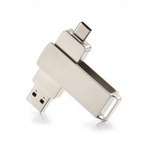 Флешка USB  128GB 3.0 GoPower MODERN Type-C (M) металл серый (1/50/1000)