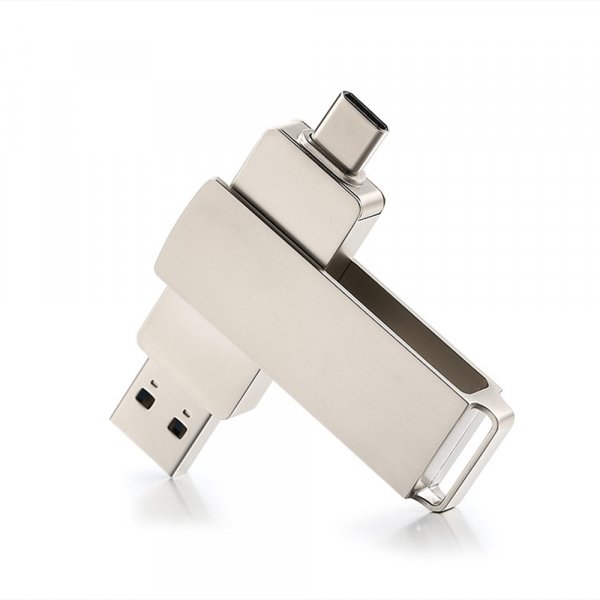 Флешка USB  128GB 3.0 GoPower MODERN Type-C (M) металл серый (1/50/1000)