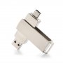 Флешка USB  128GB 3.0 GoPower MODERN Type-C (M) металл серый (1/50/1000)