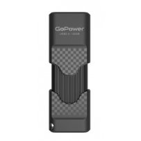 Флешка USB 32GB 2.0 GoPower SLIDER пластик черный матовый (1/50/1000)