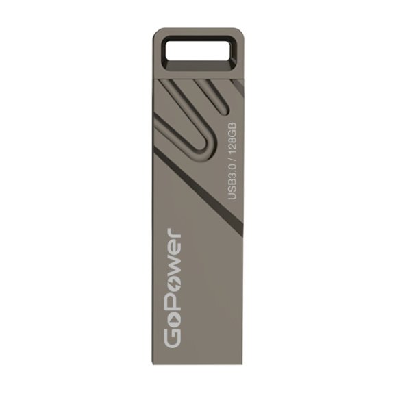 Флешка USB  128GB 3.0 GoPower TITAN металл чёрный графит (1/50/1000)