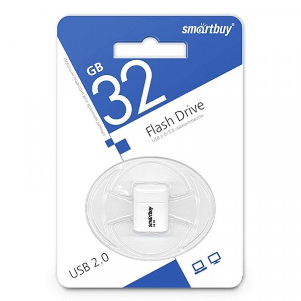 Флешка USB 32GB 2.0 SmartBuy LARA White