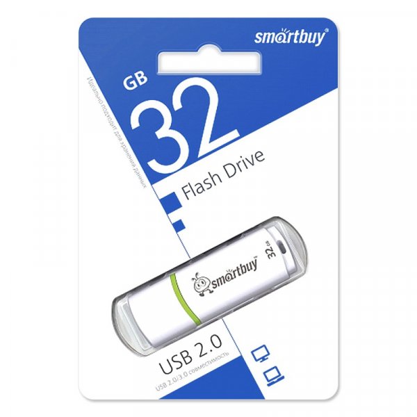 Флешка USB 32GB 2.0 SmartBuy Crown White (белый)