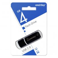 Флешка USB  4GB 2.0 SmartBuy Crown Black (чёрный)