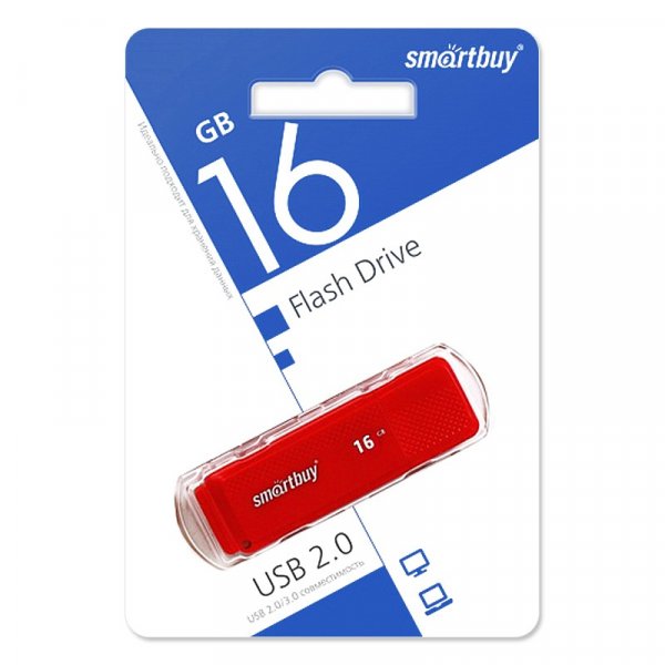 Флешка USB 16GB 2.0 SmartBuy Dock Red