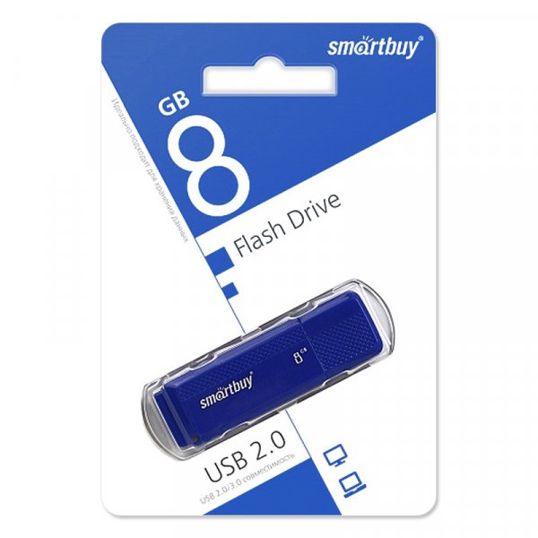 Флешка USB  8GB 2.0 SmartBuy Dock Blue