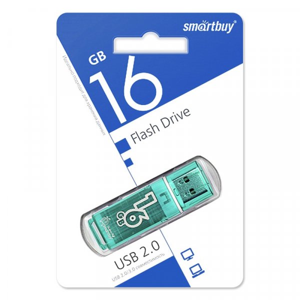 Флешка USB 16GB 2.0 SmartBuy Glossy Green