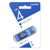 Флешка USB  4GB 2.0 SmartBuy Glossy Blue