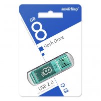 Флешка USB  8GB 2.0 SmartBuy Glossy Green
