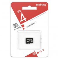 Карта памяти   4GB microSDHC class 10 SmartBuy без адаптера