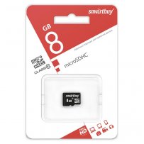 Карта памяти   8GB microSDHC class 10 SmartBuy без адаптера