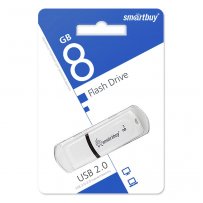 Флешка USB  8GB 2.0 SmartBuy Paean White