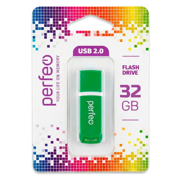 Флешка USB 32GB 2.0 Perfeo C11 Green