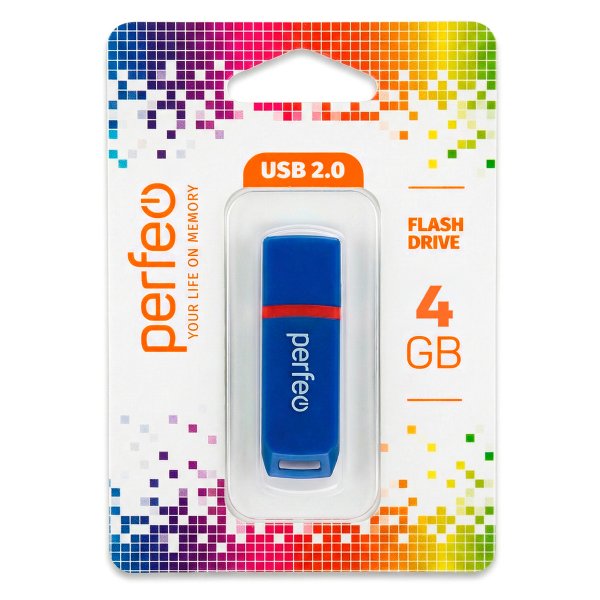 Флешка USB  4GB 2.0 Perfeo C11 Blue