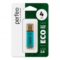 Флешка USB  4GB 2.0 Perfeo E02 economy series Green