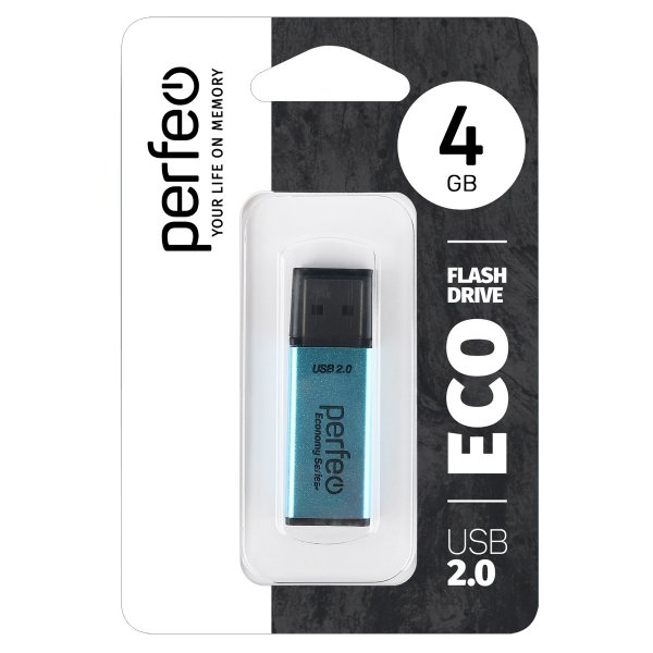 Флешка USB  4GB 2.0 Perfeo E03 economy series Blue