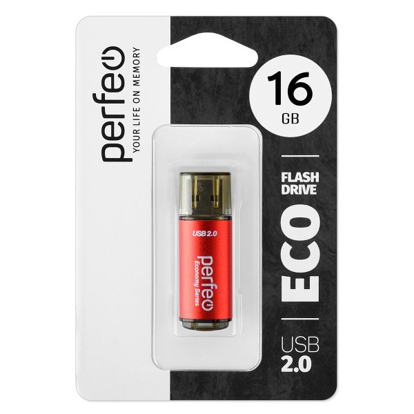 Флешка USB 16GB 2.0 Perfeo E04 economy series Red