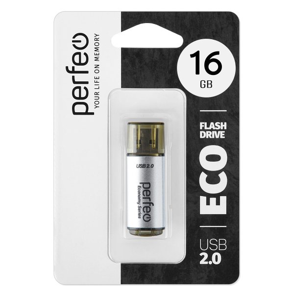 Флешка USB 16GB 2.0 Perfeo E04 economy series Silver