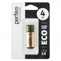 Флешка USB  4GB 2.0 Perfeo E04 economy series Gold