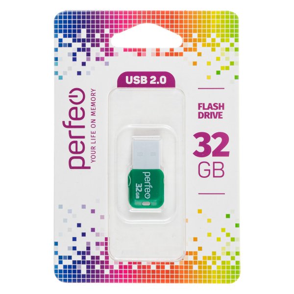Флешка USB 32GB 2.0 Perfeo M02 Green