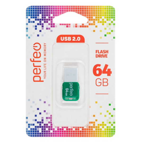 Флешка USB 64GB 2.0 Perfeo M02 Green