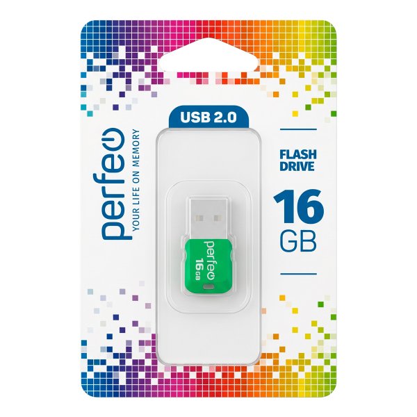 Флешка USB 16GB 2.0 Perfeo M02 Green