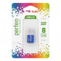 Флешка USB  8GB 2.0 Perfeo M02 Blue