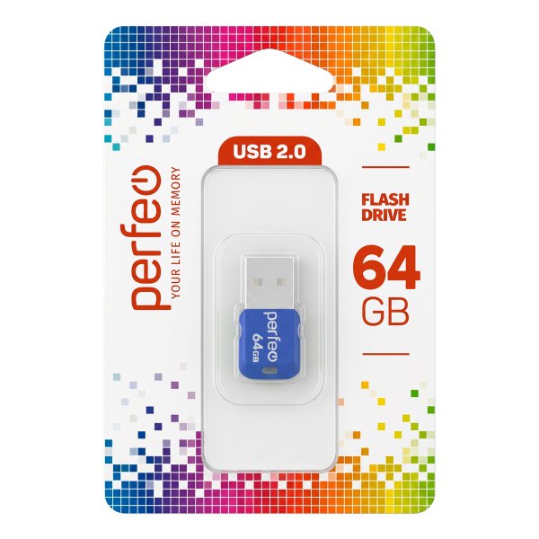 Флешка USB 64GB 2.0 Perfeo M02 Blue