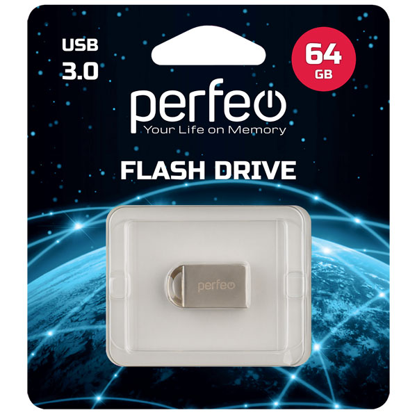 Флешка USB 64GB 3.0 Perfeo M11 Metal Series