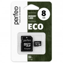 Карта памяти   8GB microSDHC class 10 Perfeo High-Capacity economy series с адаптером