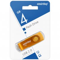 Флешка USB  4GB 2.0 SmartBuy Twist Yellow